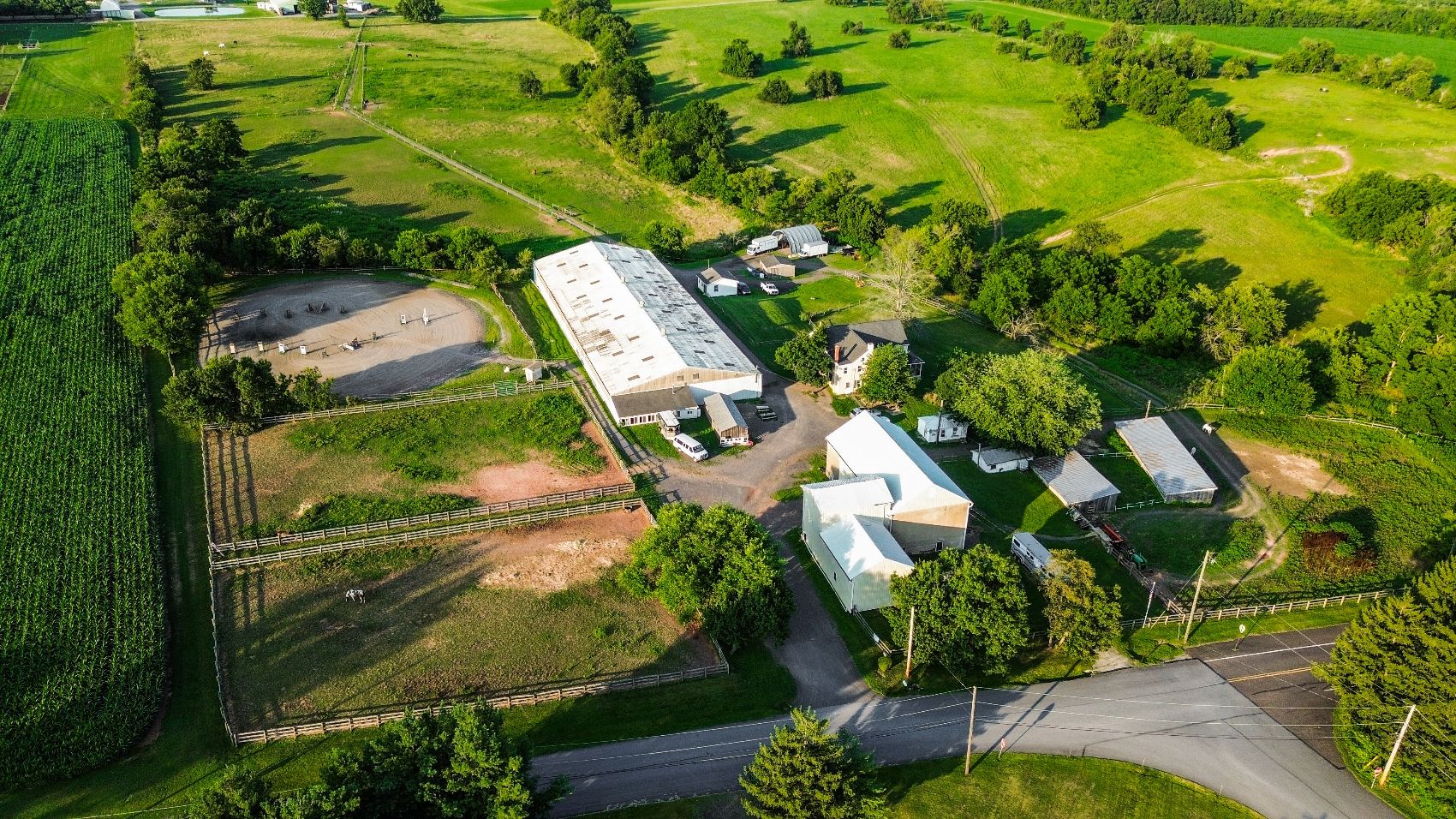 Aerial view of Gwyn Meadows Farm